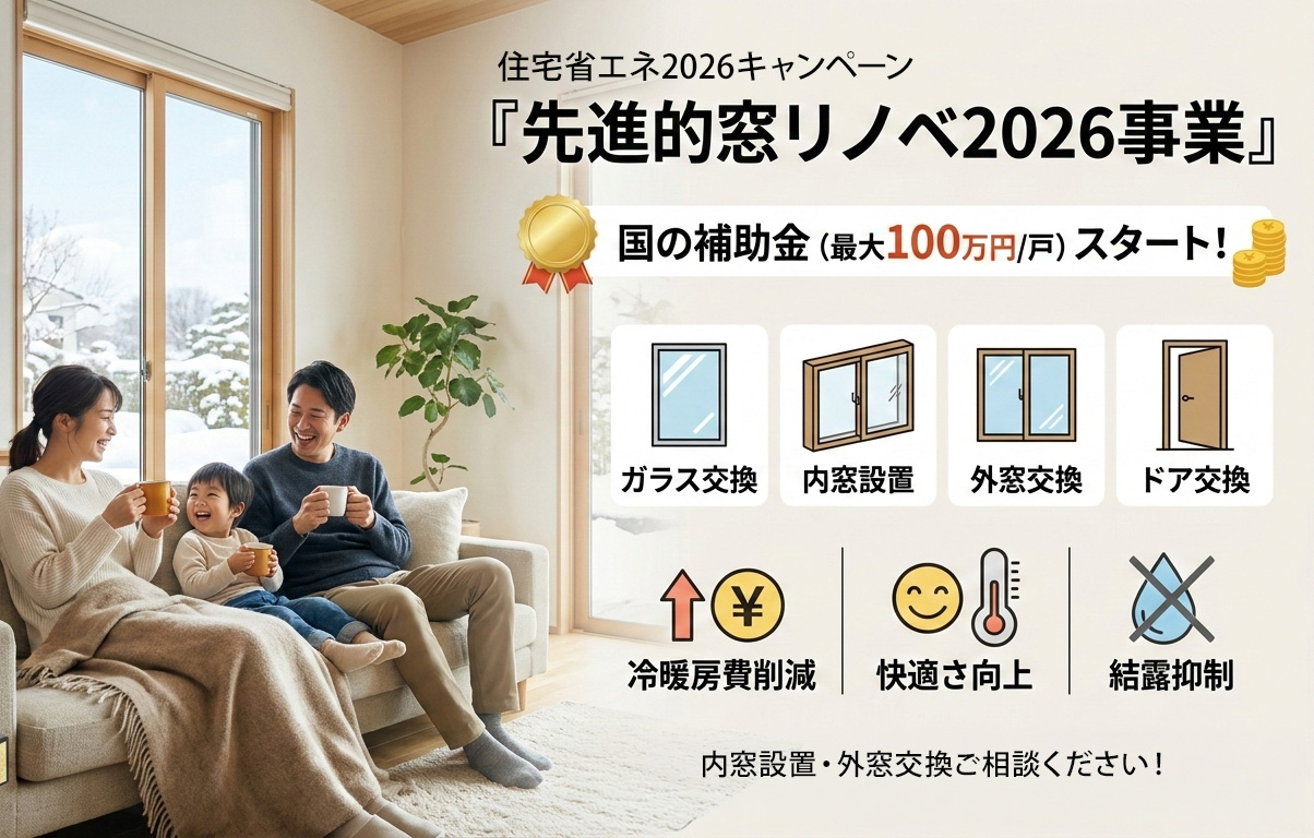 国の補助金「先進的窓リノベ2026事業」スタート！