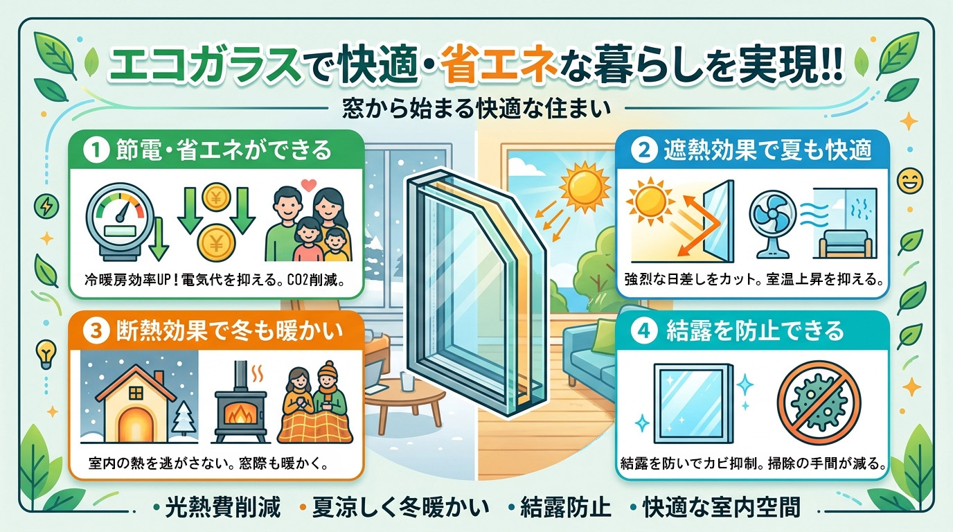 エコガラスで快適・省エネな暮らしを実現!!