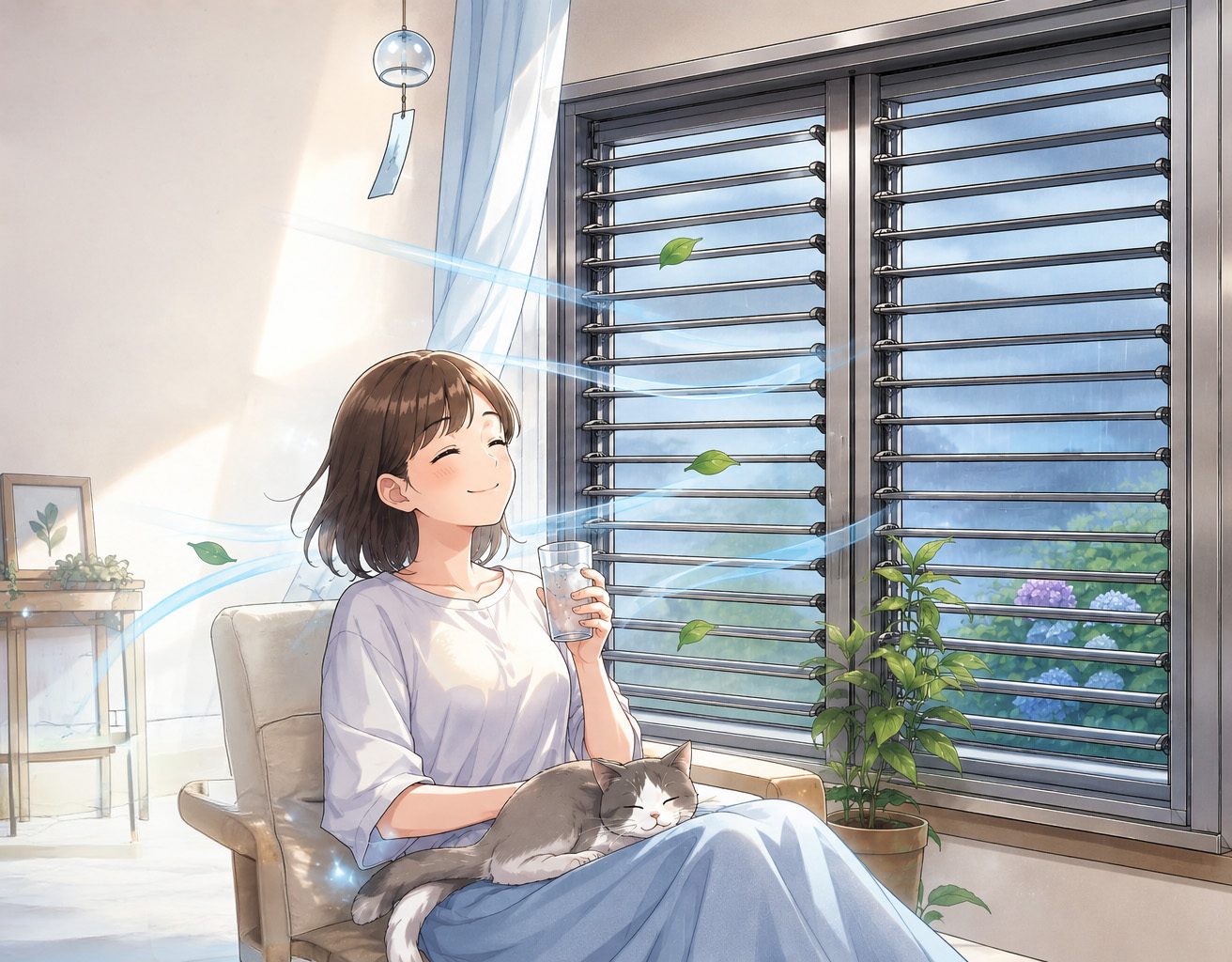 梅雨の時期は、しっかり換気! 防犯しながら換気ができる『あんみつ雨戸』『あんみつガード』